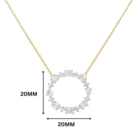 Anaya Multi-Shape Gemstone Circle Necklace