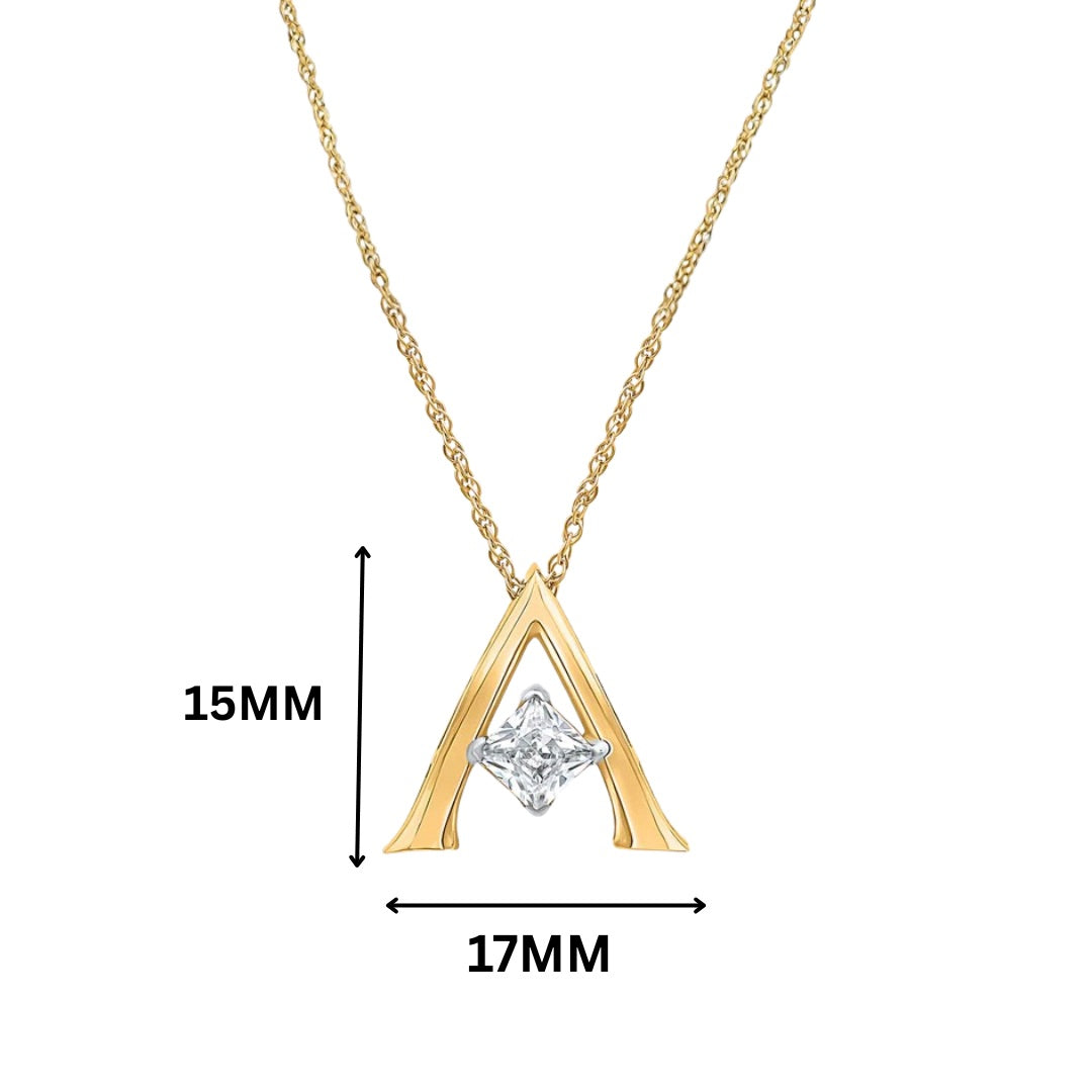 Anya Initial 'A' Moissanite Necklace