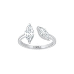 Two Stone Marquise Shape Moissanite Ring