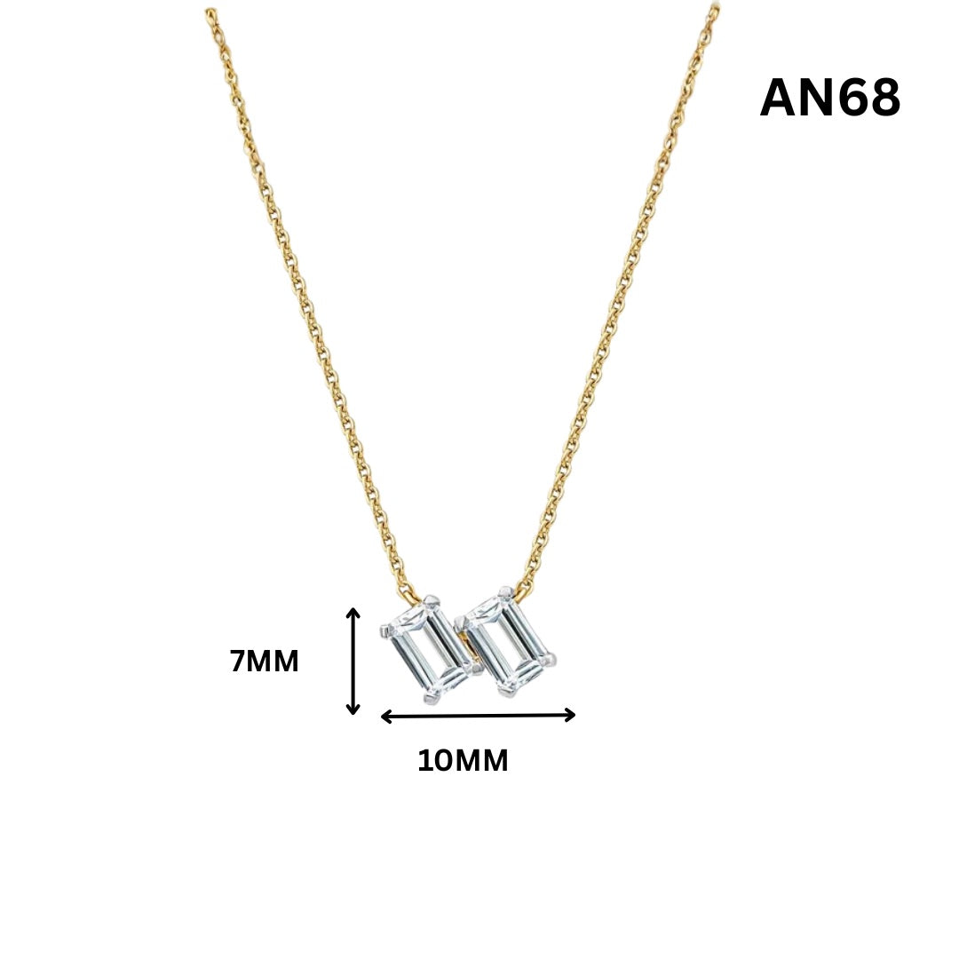 Siya Duo Emerald Moissanite Necklace