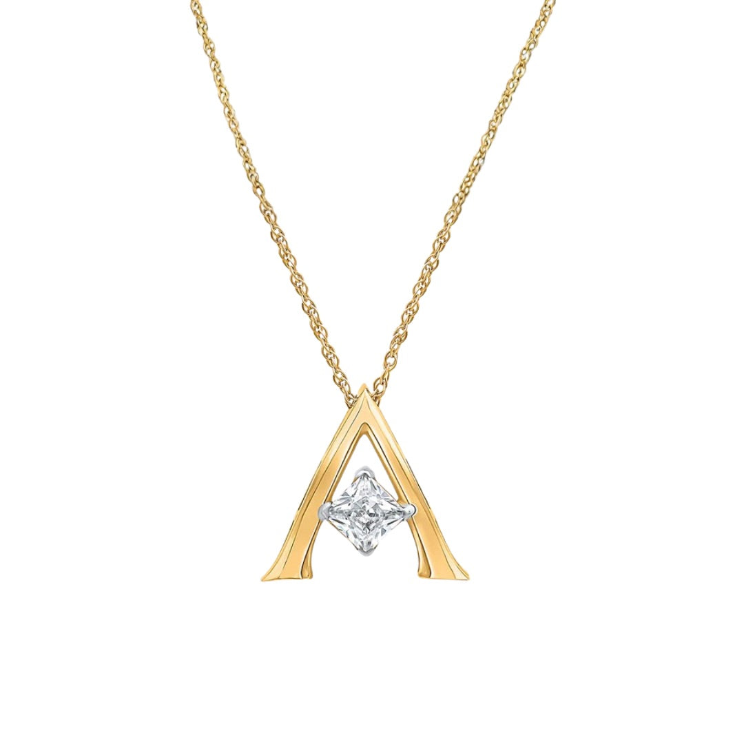 Anya Initial 'A' Moissanite Necklace