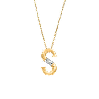 Sia Initial 'S' Moissanite Necklace