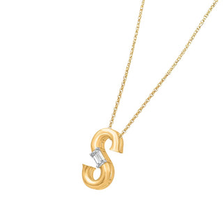 Sia Initial 'S' Moissanite Necklace