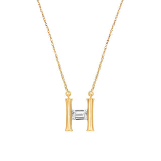 Hailey Initial 'H' Moissanite Necklace