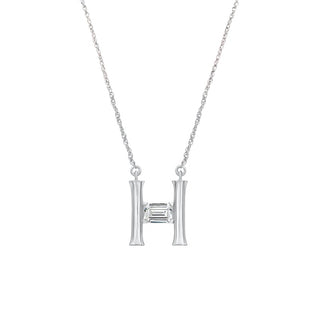 Hailey Initial 'H' Moissanite Necklace
