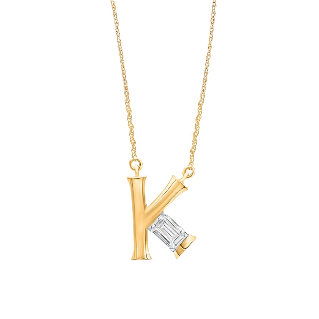 Kaira Initial 'K' Moissanite Necklace