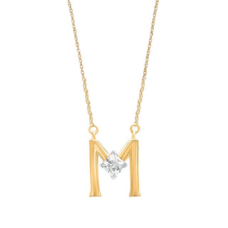 Myra Initial 'M' Moissanite Necklace