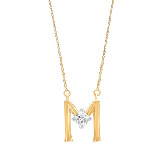 Myra Initial 'M' Moissanite Necklace