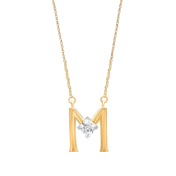 Myra Initial 'M' Moissanite Necklace