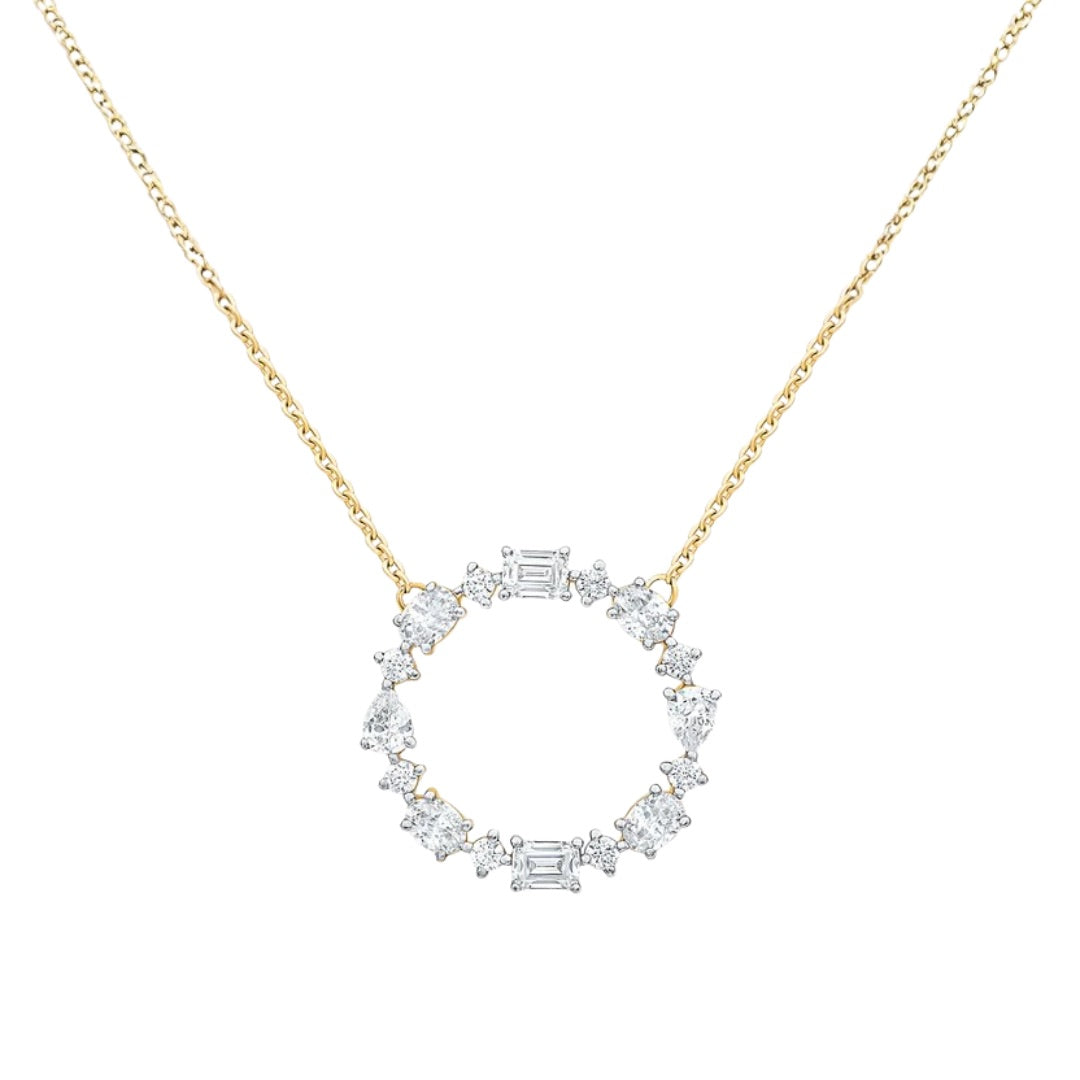 Anaya Multi-Shape Gemstone Circle Necklace