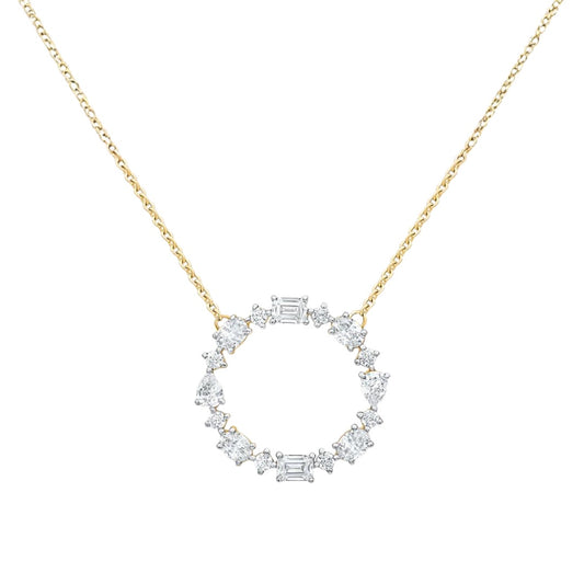 Anaya Multi-Shape Gemstone Circle Necklace