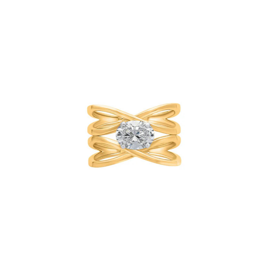 Double Infinity Oval Shape Ring