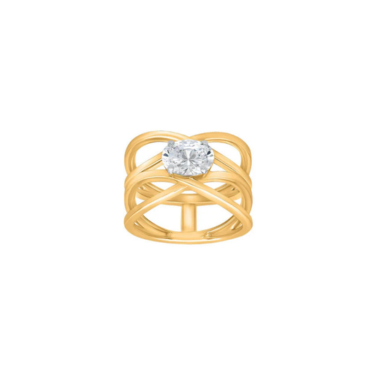 Double Infinity Oval Shape Ring