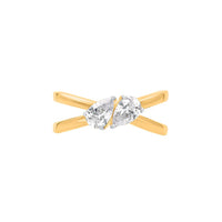 Toi Et Moi Pear Shape Moissanite Ring