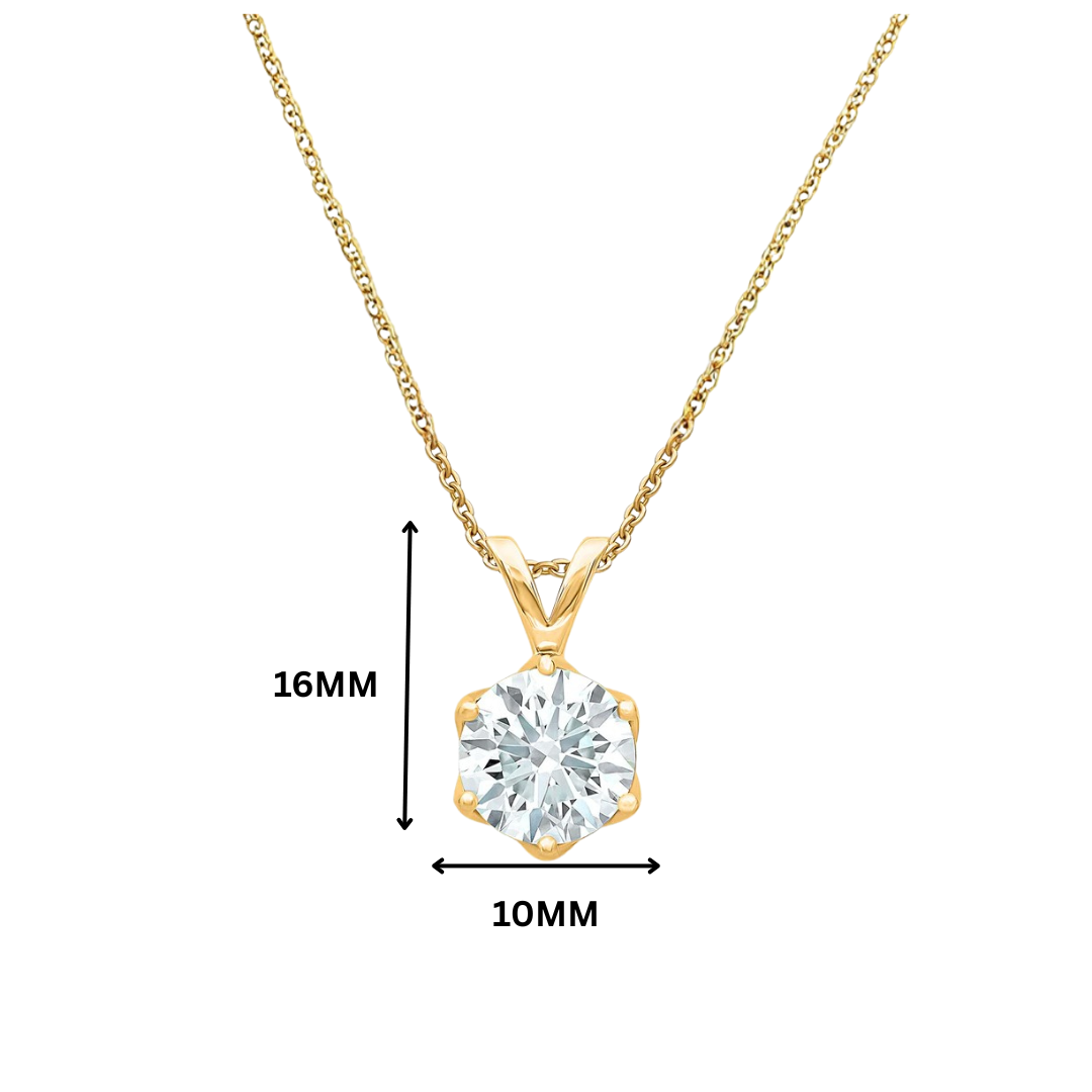 Elara Round Moissanite Solitaire Pendant