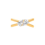 Toi Et Moi Pear Shape Moissanite Ring