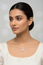 Celeste Halo Moissanite Necklace