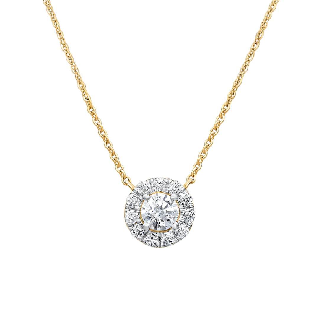 Celeste Halo Moissanite Necklace