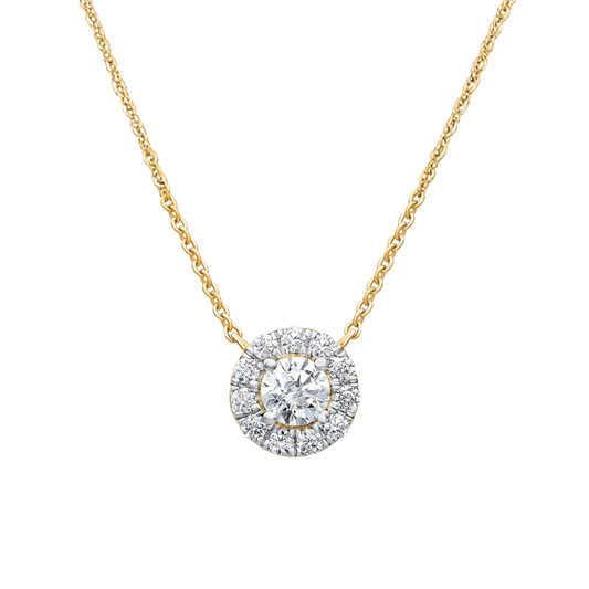Celeste Halo Moissanite Necklace