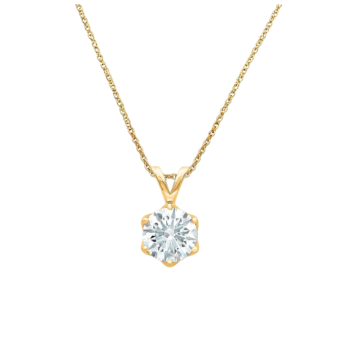 Elara Round Moissanite Solitaire Pendant