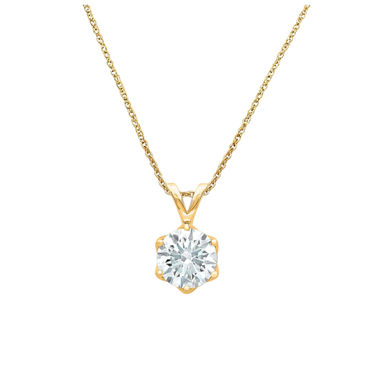 Elara Round Moissanite Solitaire Pendant