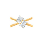 Two Stone Radiant Cut Crossover Moissanite Ring