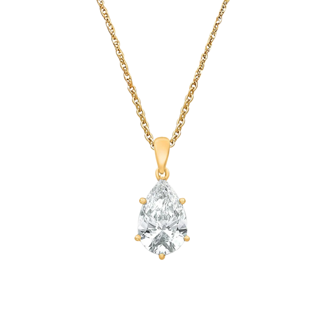 Sofia Pear Moissanite Solitaire Pendant