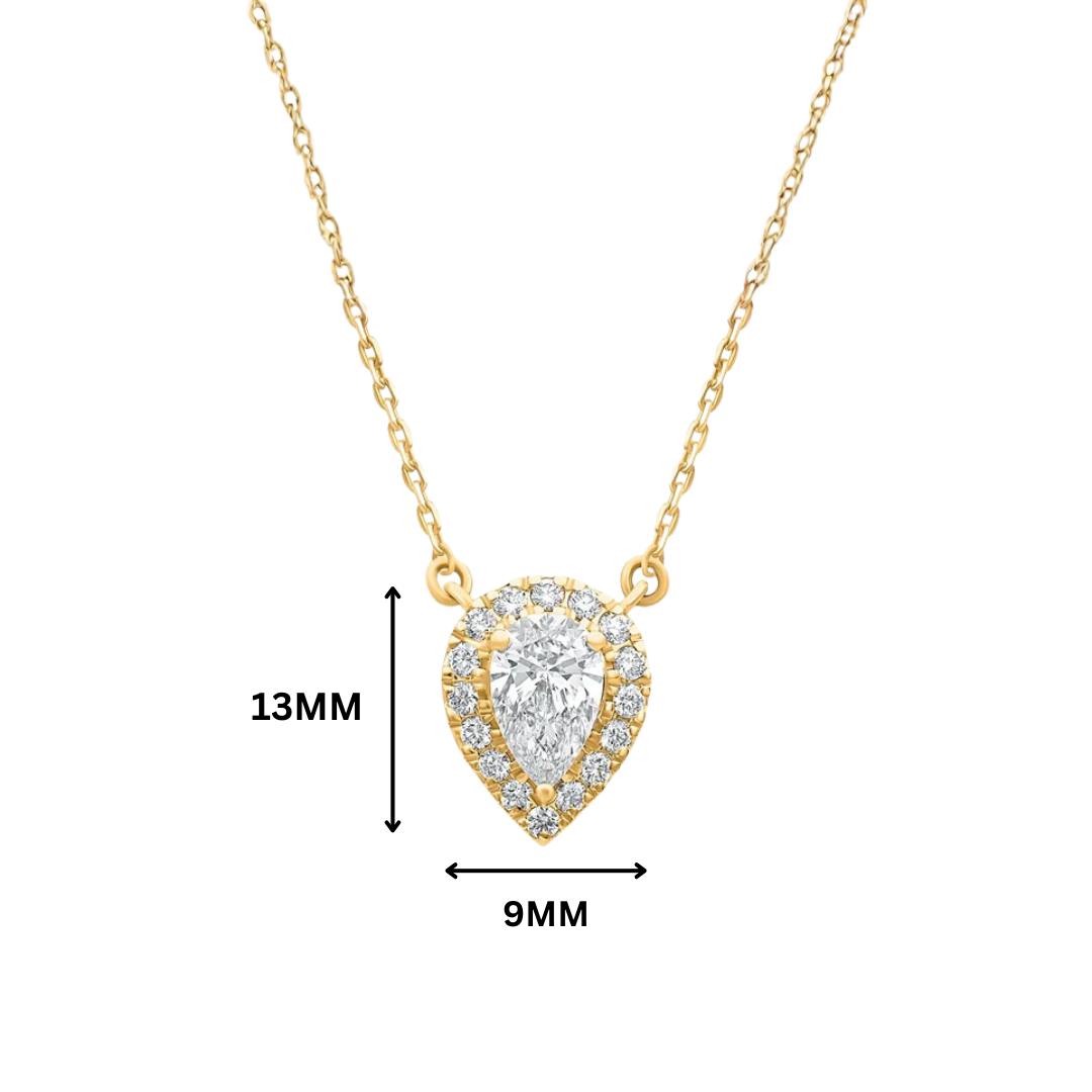 Arya Pear Halo Moissanite Necklace