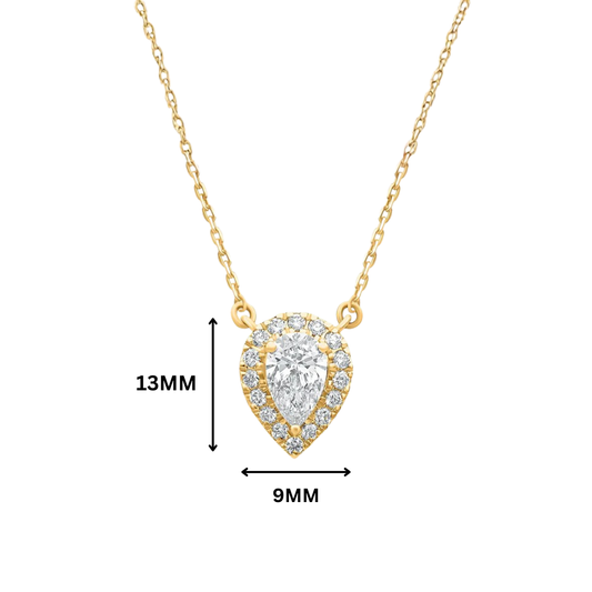Arya Pear Halo Moissanite Necklace