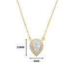 Arya Pear Halo Moissanite Necklace