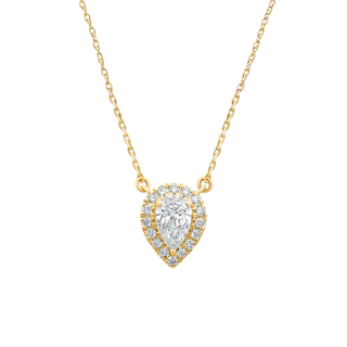 Arya Pear Halo Moissanite Necklace