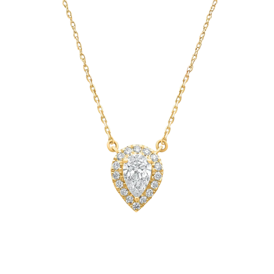 Arya Pear Halo Moissanite Necklace