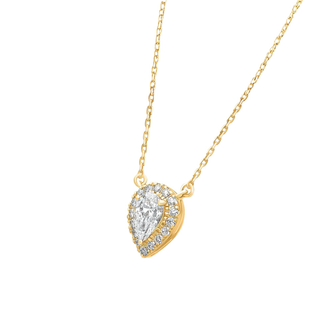 Arya Pear Halo Moissanite Necklace