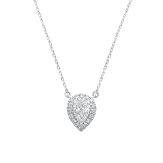 Arya Pear Halo Moissanite Necklace