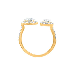 Zarah Duo Oval Halo Moissanite Silver Ring