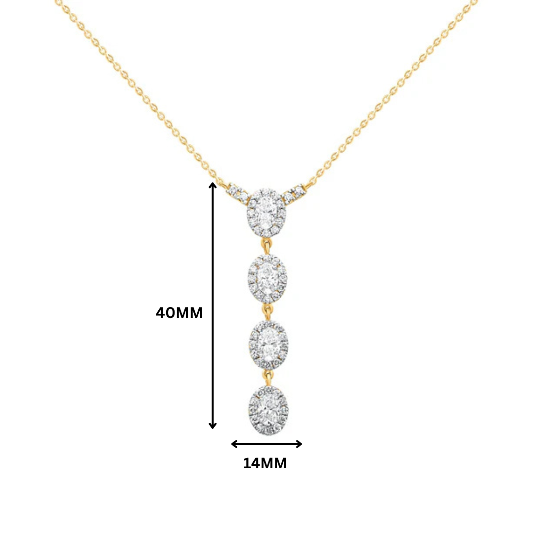 Lumia Oval Halo Necklace