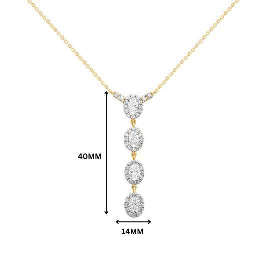 Lumia Oval Halo Necklace
