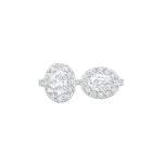 Zarah Duo Oval Halo Moissanite Silver Ring