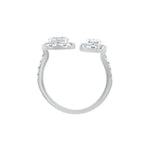 Zarah Duo Oval Halo Moissanite Silver Ring
