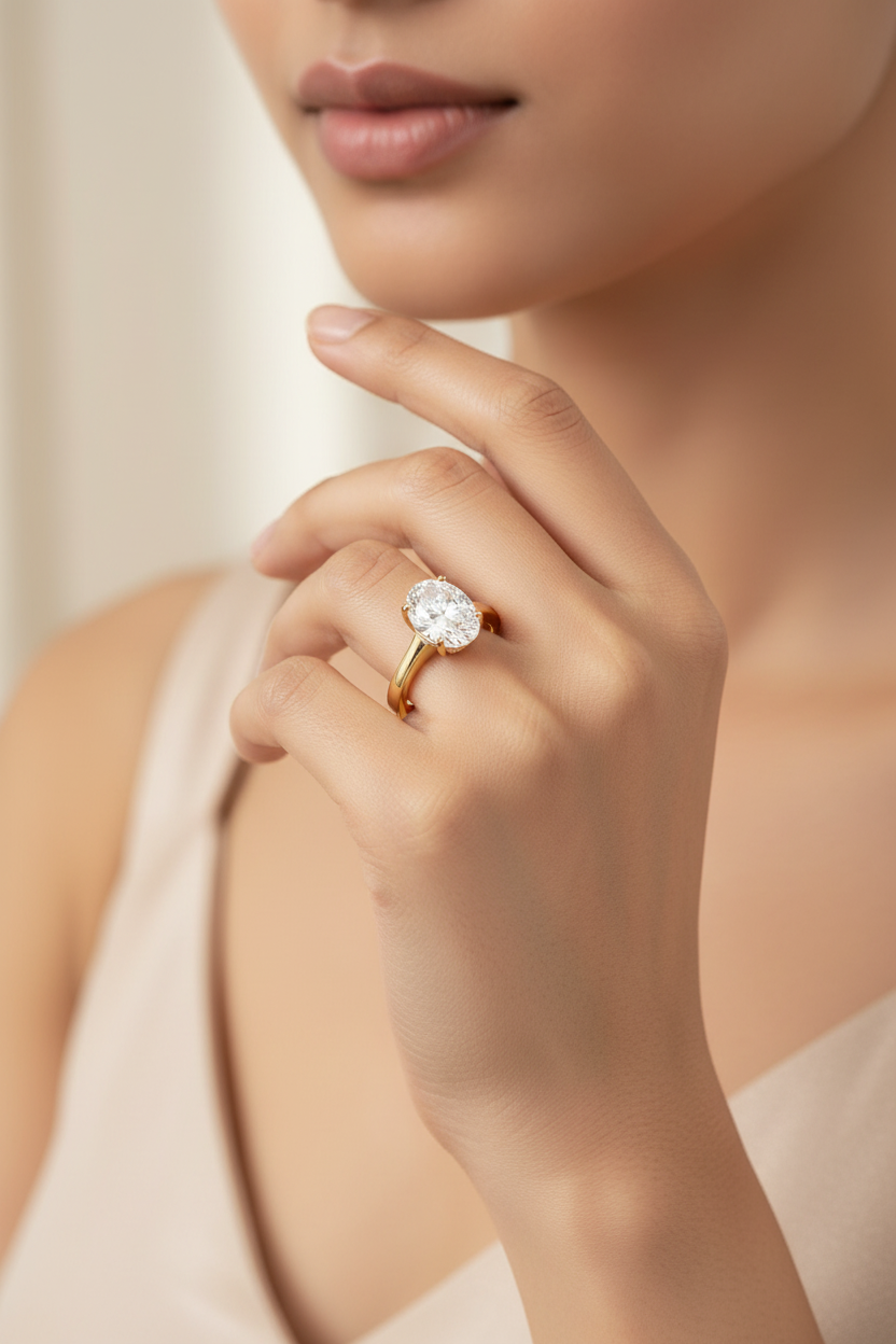 The Classic Oval 2ct Moissanite Solitaire Ring