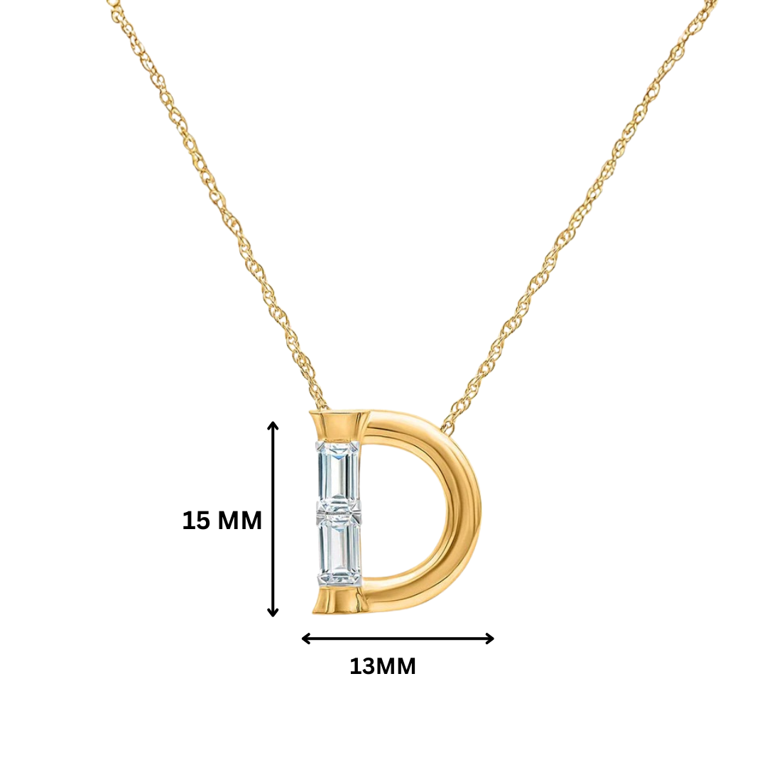Diva Initial 'D' Moissanite Necklace
