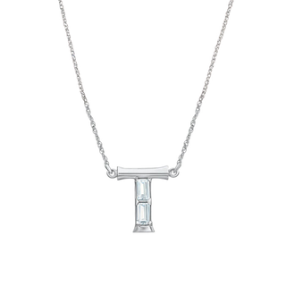 Tanya Initial 'T' Moissanite Necklace