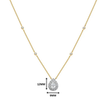 Eira Pear Halo Moissanite Necklace