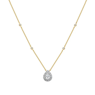 Eira Pear Halo Moissanite Necklace