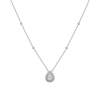 Eira Pear Halo Moissanite Necklace