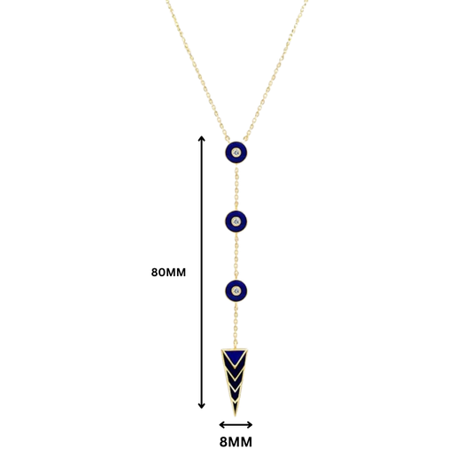 Indira Blue Enamel Moissanite Lariat Necklace