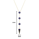 Indira Blue Enamel Moissanite Lariat Necklace