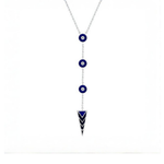 Indira Blue Enamel Moissanite Lariat Necklace