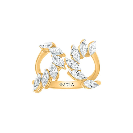 Trendy Marquise Shape Moissanite Ring