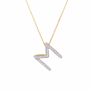 Classic M Moissanite Initial Necklace
